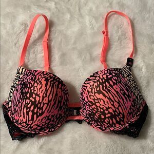 New! La Senza Beyond Sexy Bra Size 34C Convertible Strap Animal Print Push-up